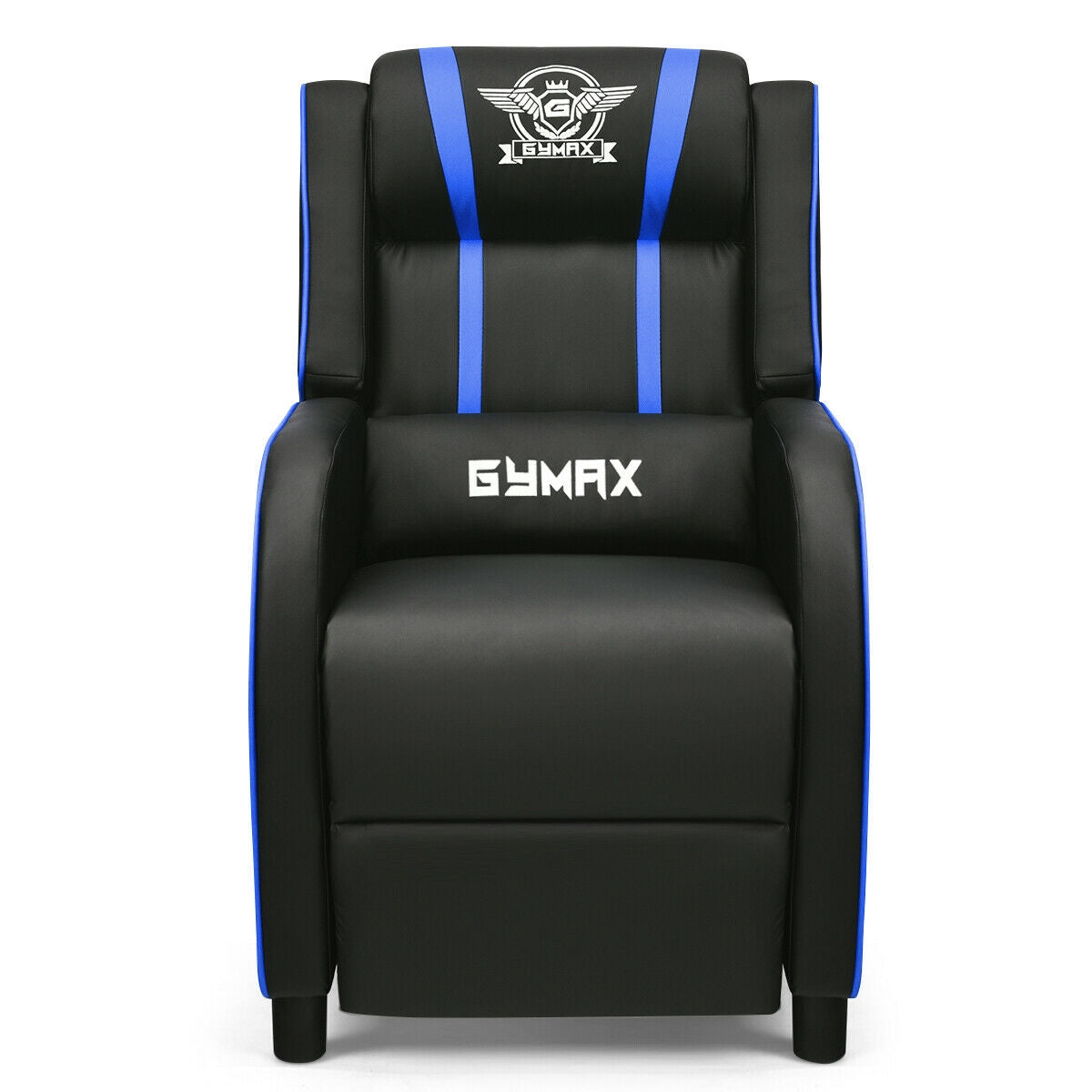 Massage Racing Gaming Single Recliner Chair-Blue Kids Crystal