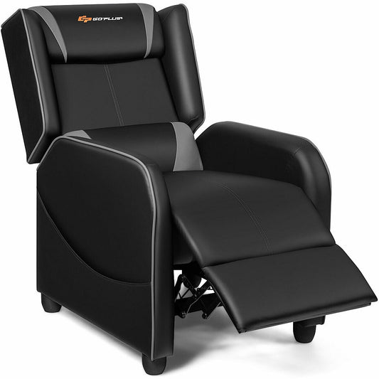 Home Massage Gaming Recliner Chair-Gray Kids Crystal