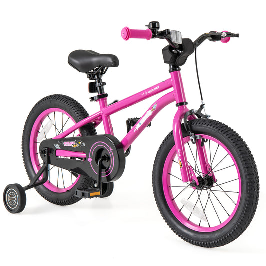 16-Inch Kids Bike for 4-7 Years Old Adjustable with Removable Training Wheels-16 inches Kids Crystal