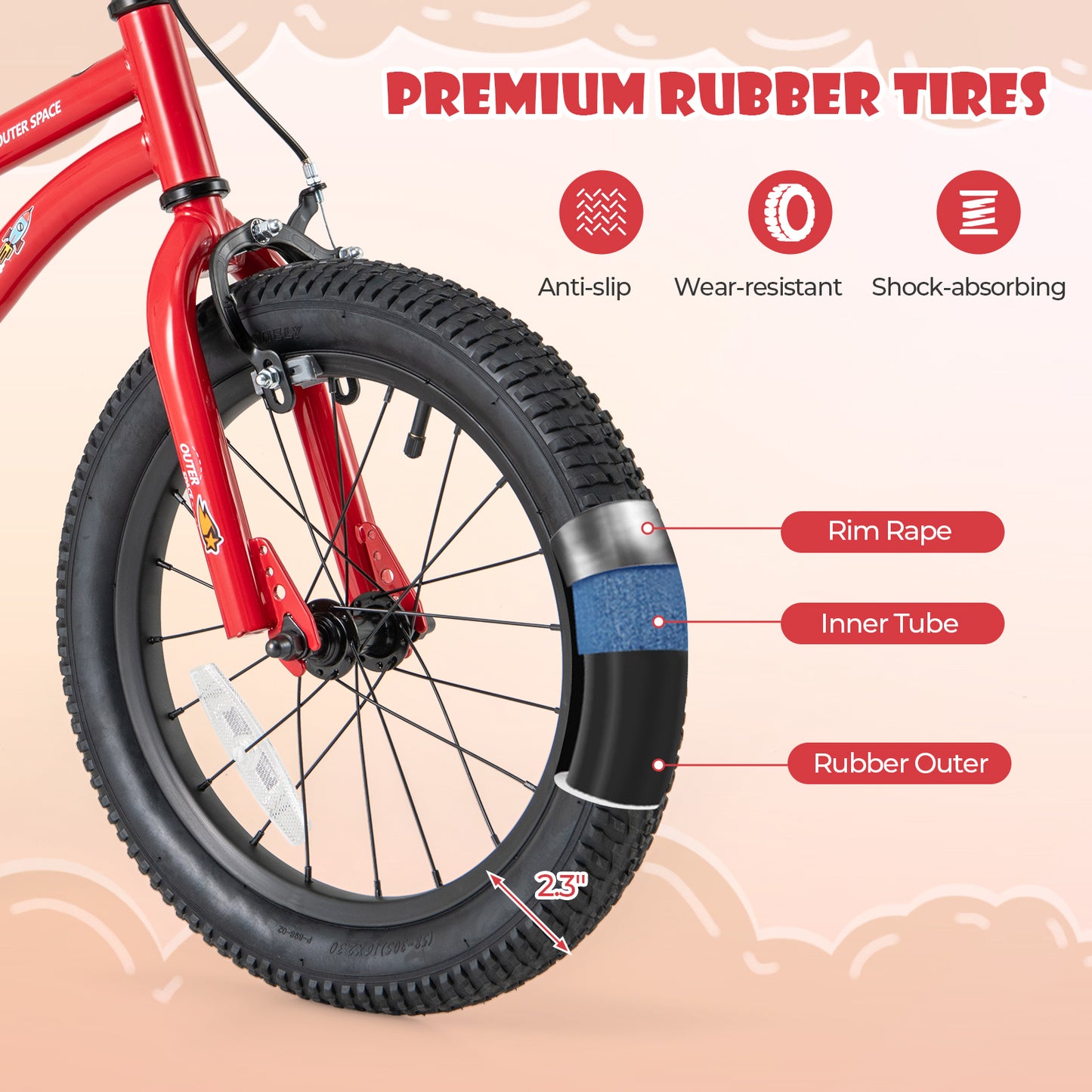 16-Inch Kids Bike Ages 4-7 with Handbrake and Coaster Brake and Bell Ring-16 inches Kids Crystal