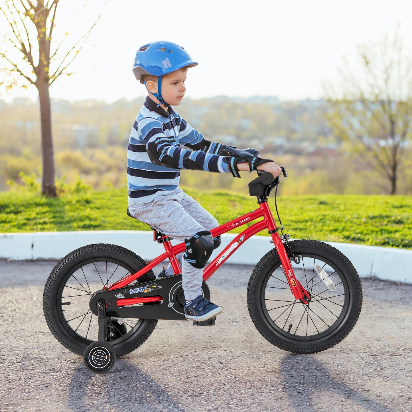 16-Inch Kids Bike Ages 4-7 with Handbrake and Coaster Brake and Bell Ring-16 inches Kids Crystal