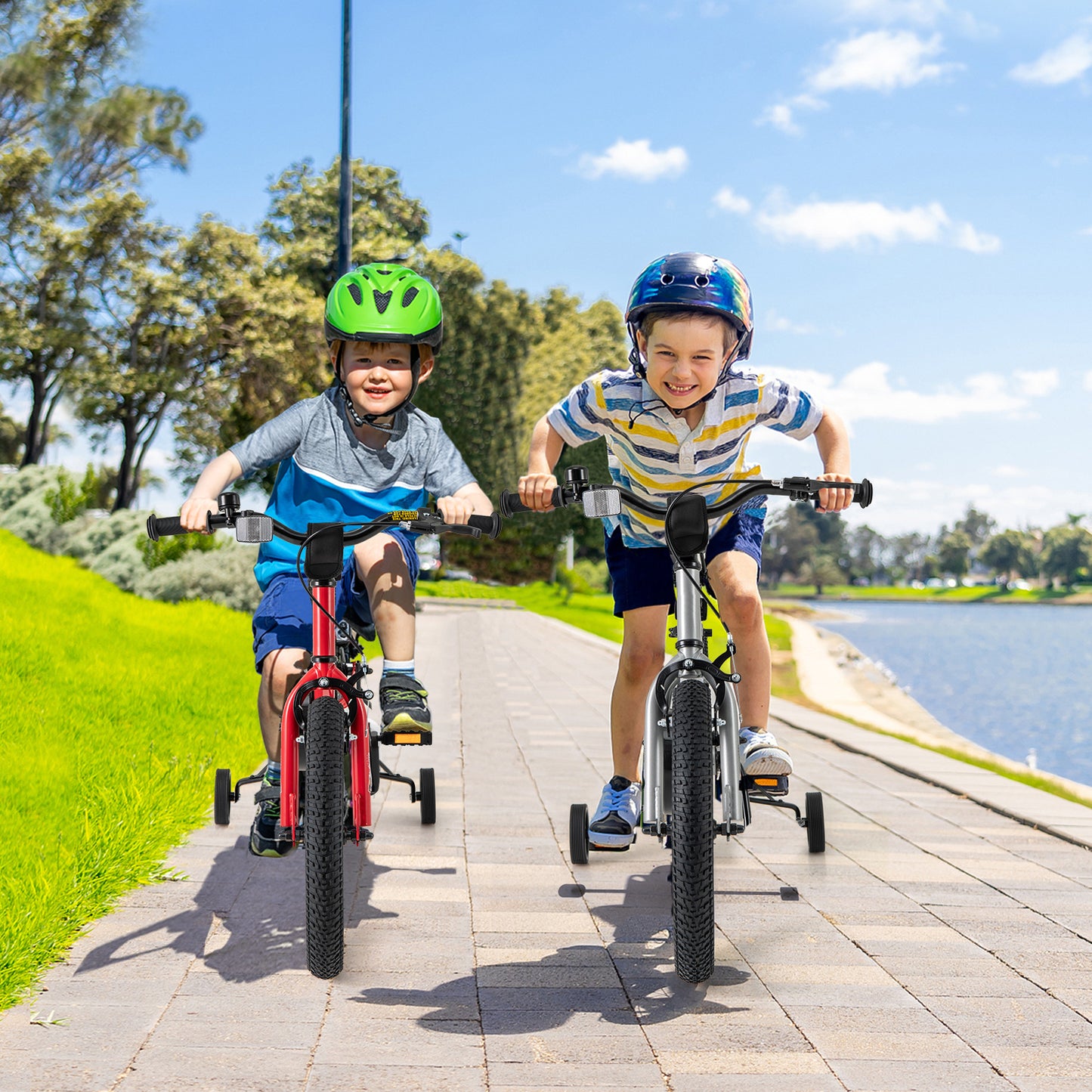 16-Inch Kids Bike Ages 4-7 with Handbrake and Coaster Brake and Bell Ring-16 inches Kids Crystal