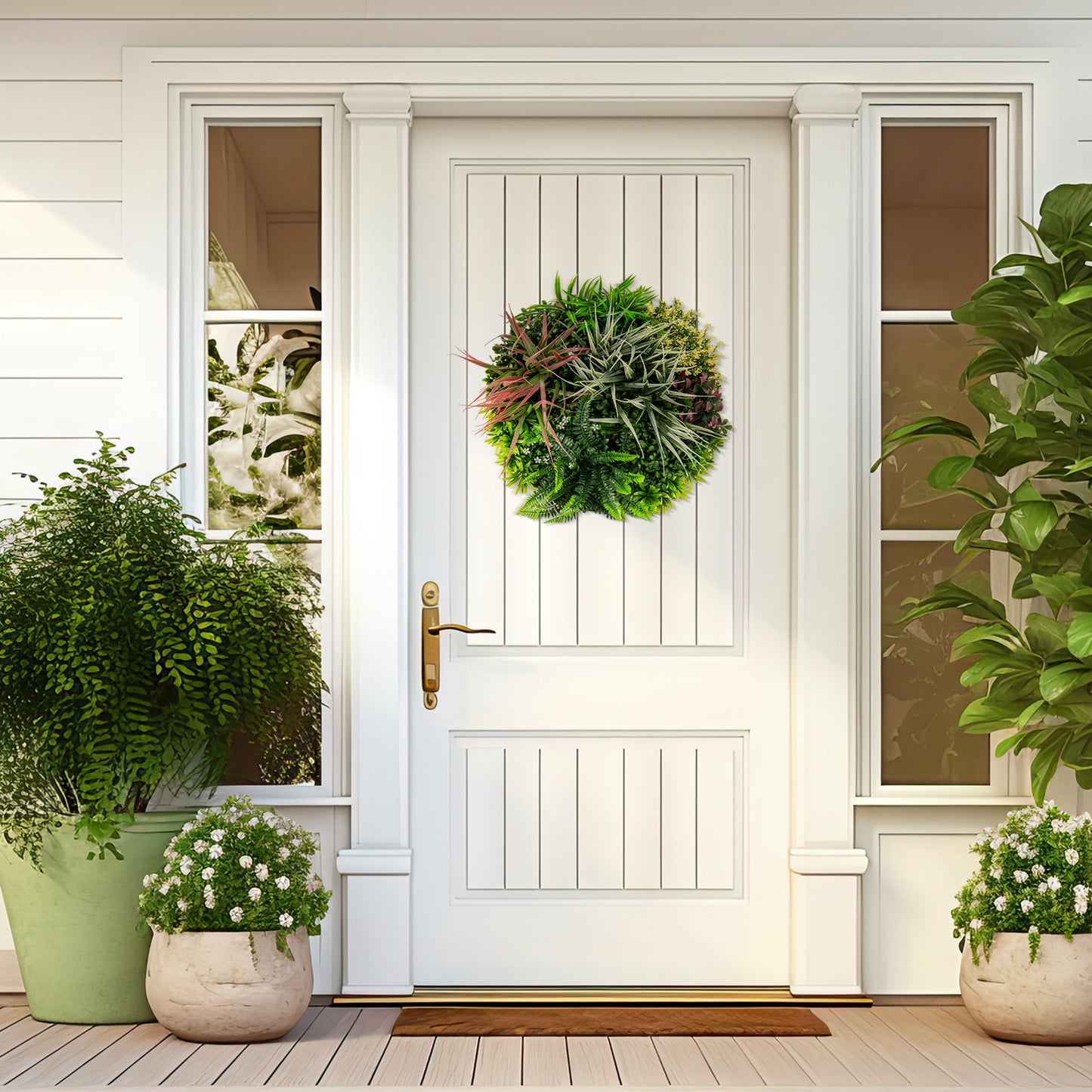 2 Pack Square Framed Artificial Foliage Wall Art Kids Crystal