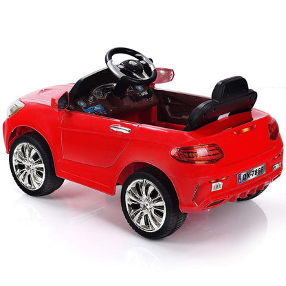 6 V Kids Ride on Car w/ RC + LED Lights + MP3- Red