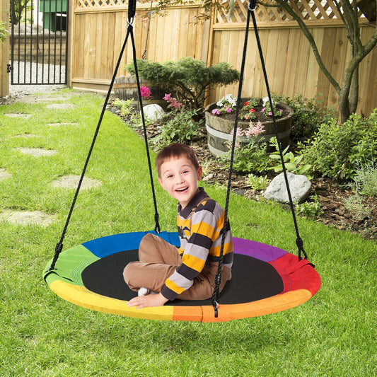40 Inch Flying Saucer Tree Swing Outdoor Play for Kids Kids Crystal