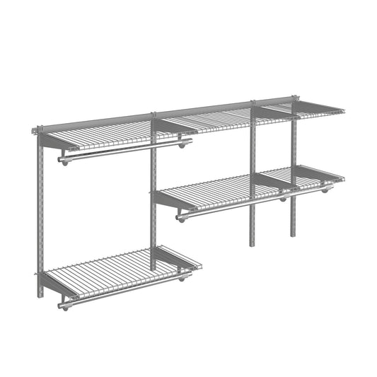 Custom Closet Organizer Kit 3 to 5 Feet Wall-Mounted Closet System with Hang Rod-Gray Kids Crystal