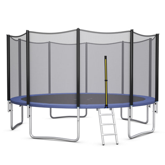 8/10/12/14/15/16 Feet Outdoor Trampoline Bounce Combo with Safety Closure Net Ladder-16 ft Kids Crystal