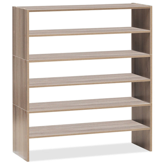 3 Pieces 31-Inch Stackable Multi-Shape Shoe Rack-Natural Kids Crystal