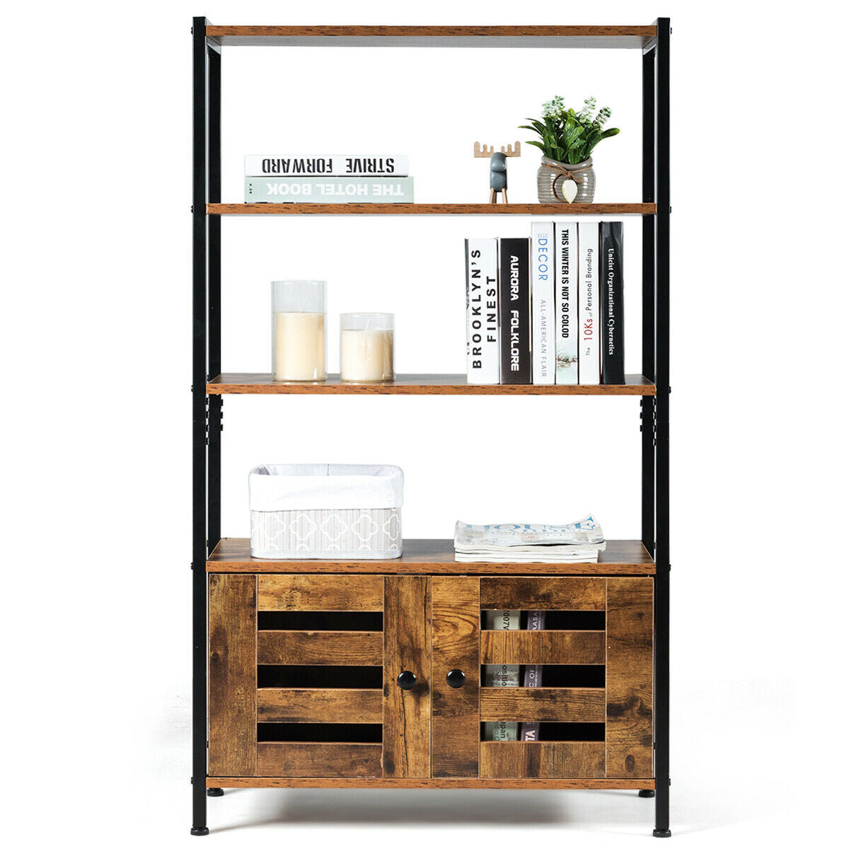 Industrial Storage Shelf with 2 Shutter Doors Kids Crystal