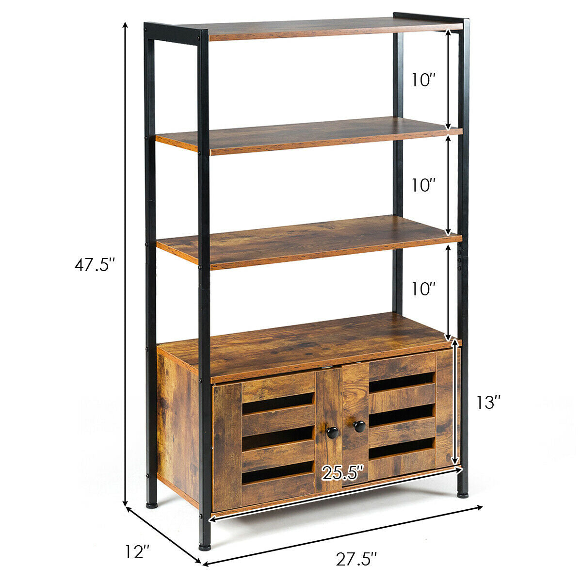 Industrial Storage Shelf with 2 Shutter Doors Kids Crystal
