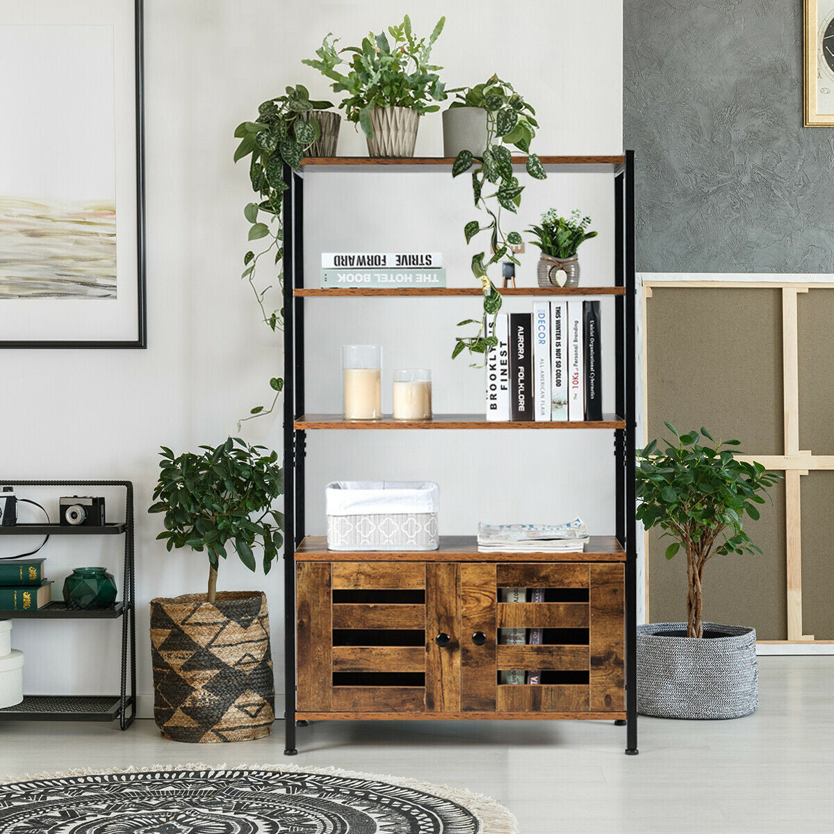 Industrial Storage Shelf with 2 Shutter Doors Kids Crystal
