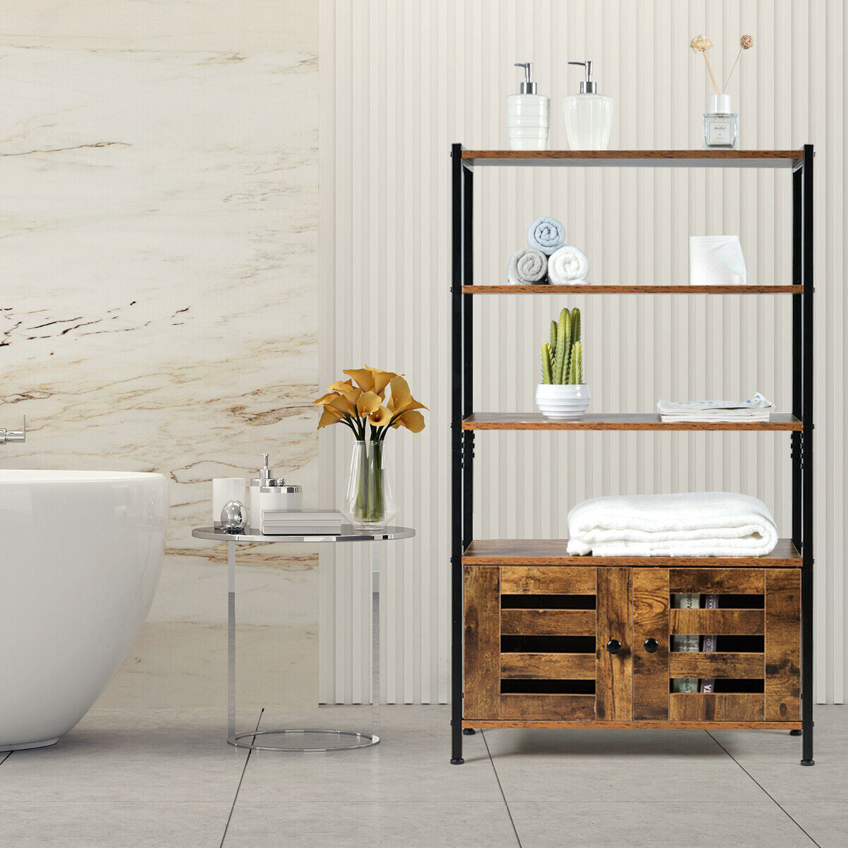 Industrial Storage Shelf with 2 Shutter Doors Kids Crystal