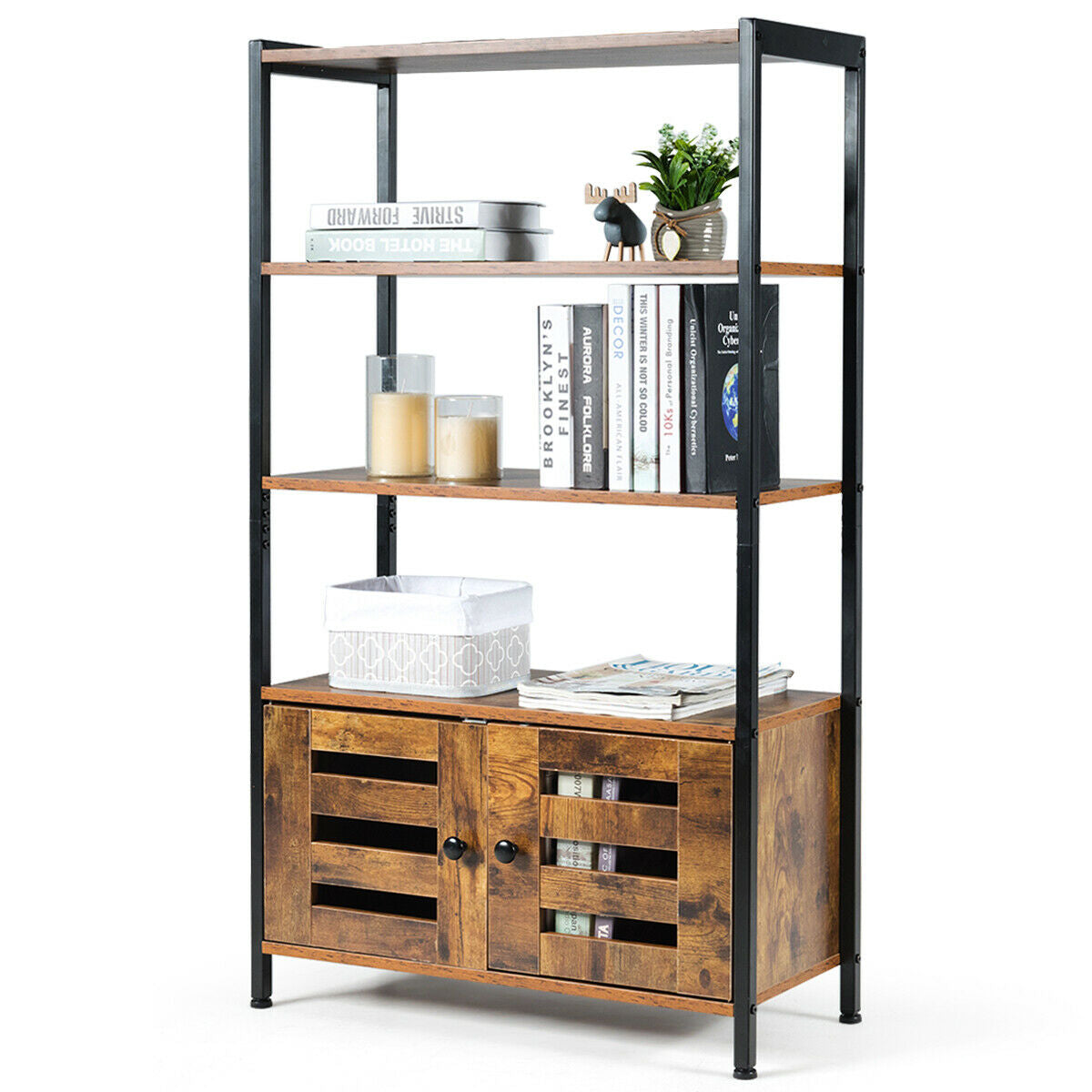 Industrial Storage Shelf with 2 Shutter Doors Kids Crystal