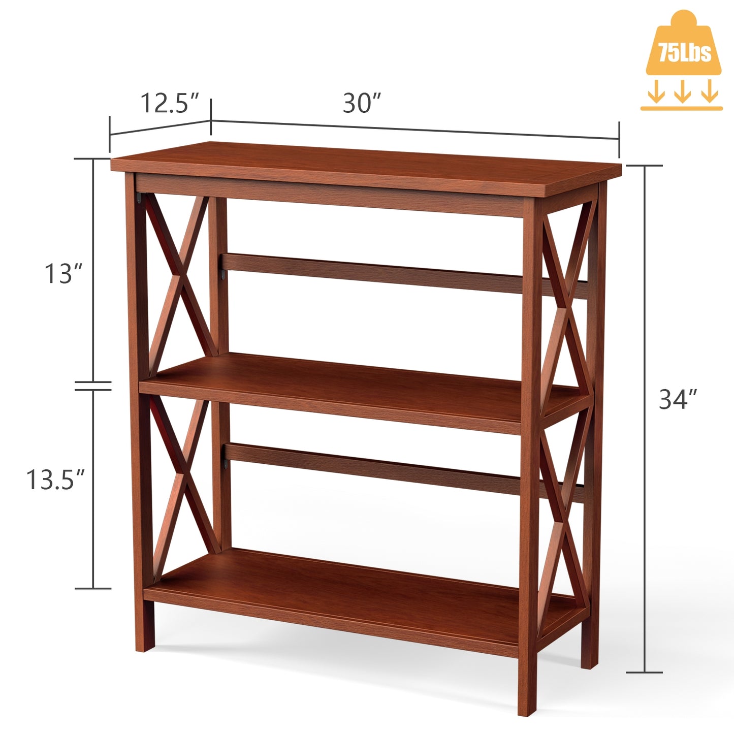 3-Tier Multi-Functional Storage Shelf Units Wooden Open Bookcase and Bookshelf-Natural Kids Crystal