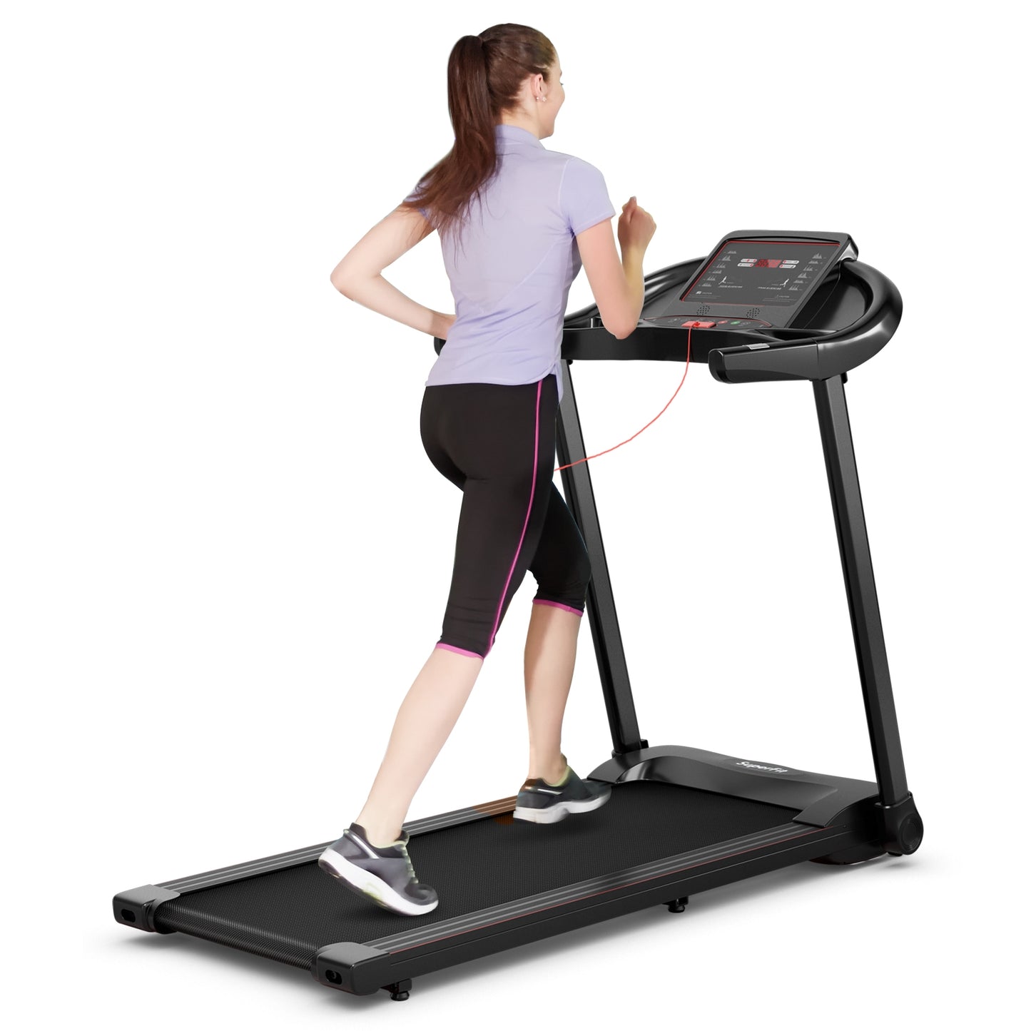 2.25HP Electric Folding Treadmill with HD LED Display and APP Control Speaker Kids Crystal