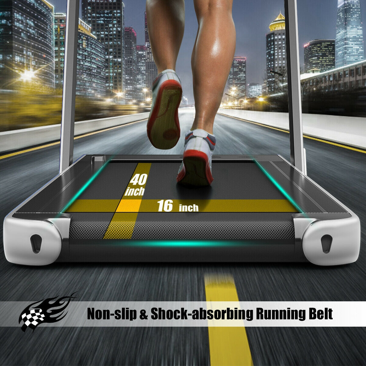 2-in-1 Electric Motorized Health and Fitness Folding Treadmill with Dual Display-Silver Kids Crystal