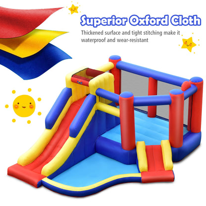 Kids Inflatable Bouncy Castle with Double Slides without Air Blower