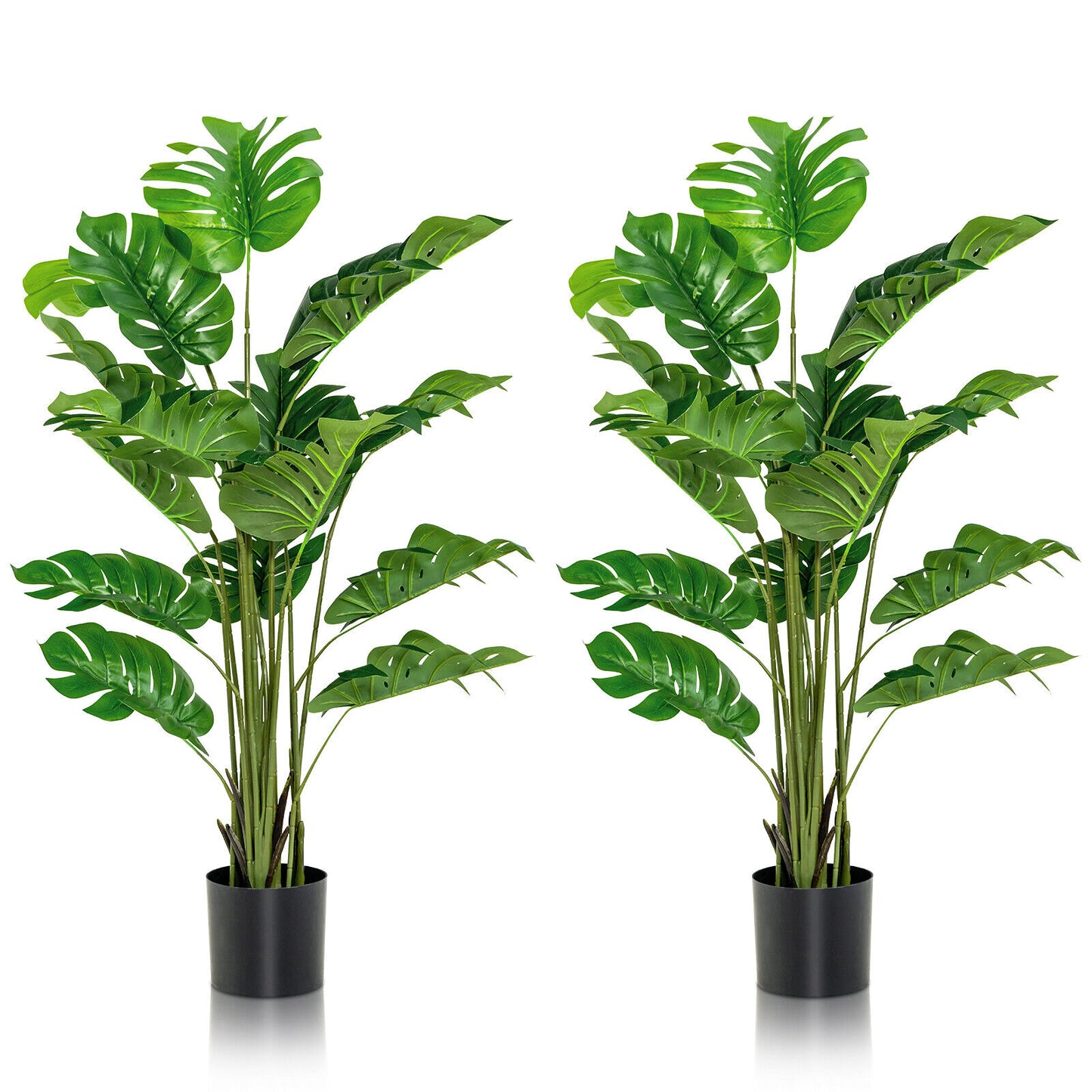 2 Pieces 5 Feet Artificial Monstera Tree Set Kids Crystal