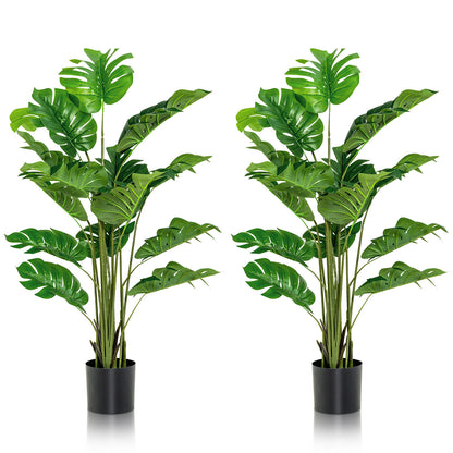 2 Pieces 5 Feet Artificial Monstera Tree Set