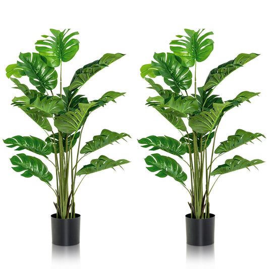 2 Pieces 5 Feet Artificial Monstera Tree Set Kids Crystal