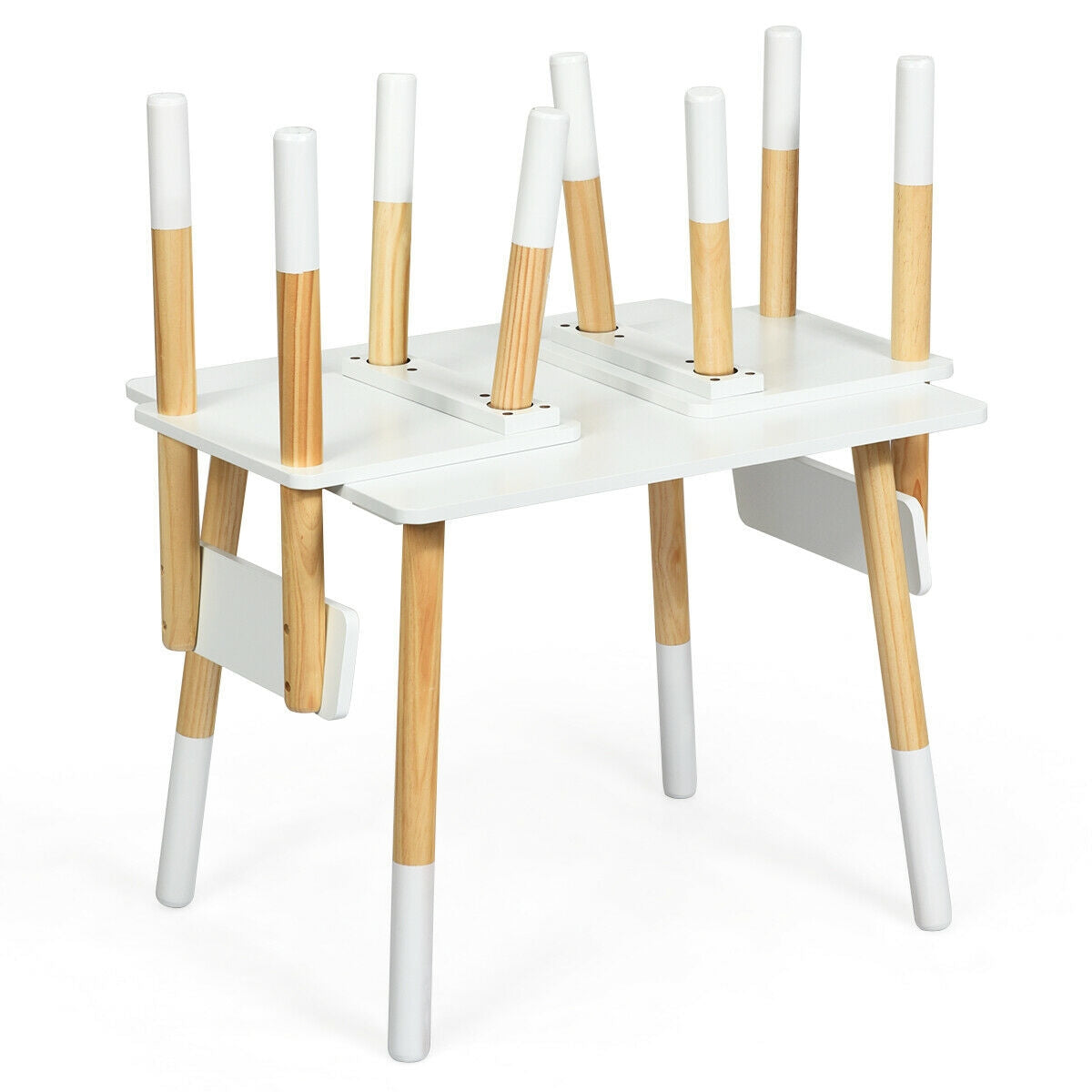 Kids Wooden Table and 2 Chairs Set-White Kids Crystal