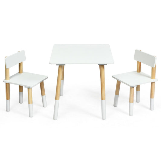 Kids Wooden Table and 2 Chairs Set-White Kids Crystal