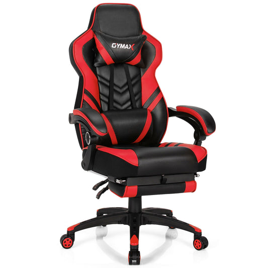 Adjustable Gaming Chair with Footrest for Home Office-Red Kids Crystal