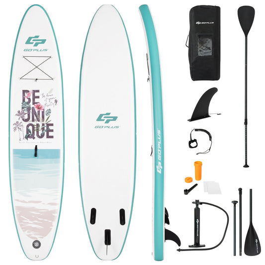 11 ft Inflatable Stand Up Paddle Board Surfboard with Aluminum Paddle Pump-11 ft Kids Crystal