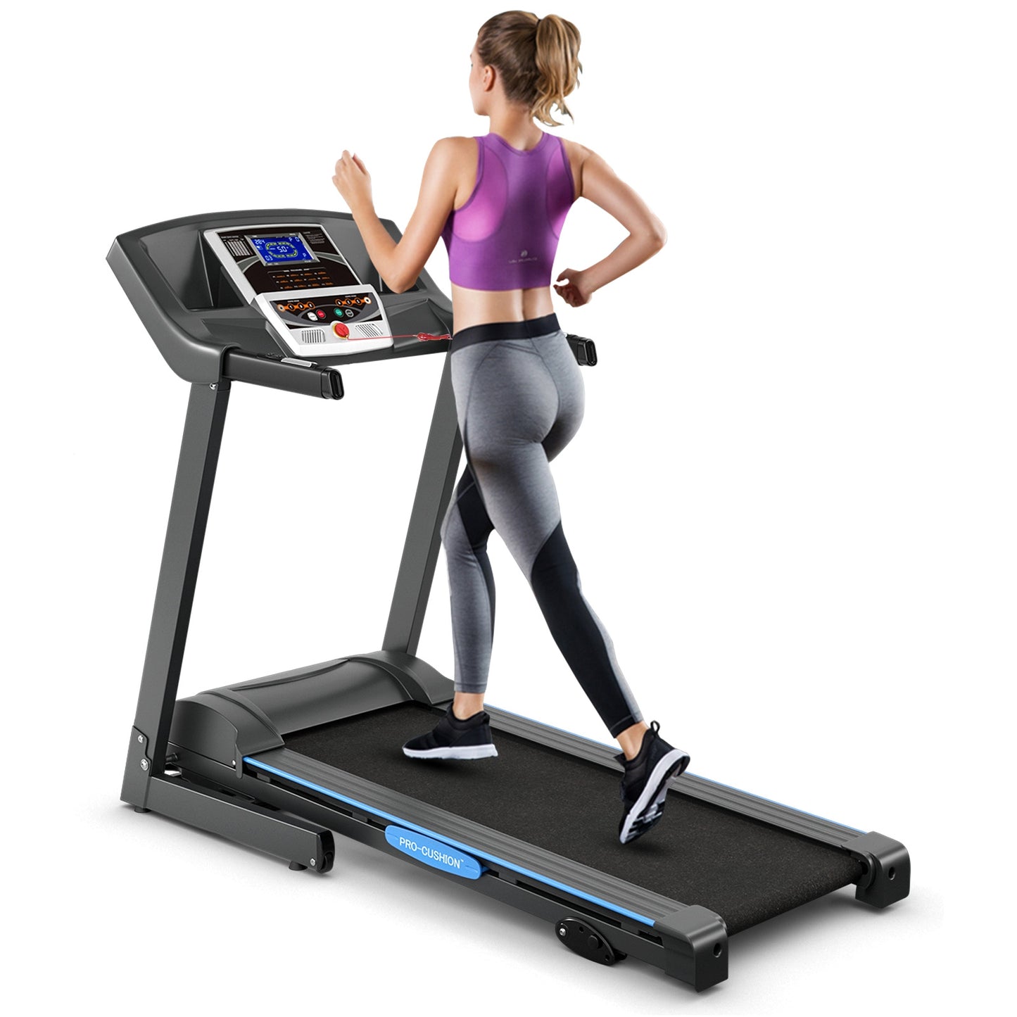 2.25 HP Folding Electric Motorized Power Treadmill Machine with LCD Display Kids Crystal