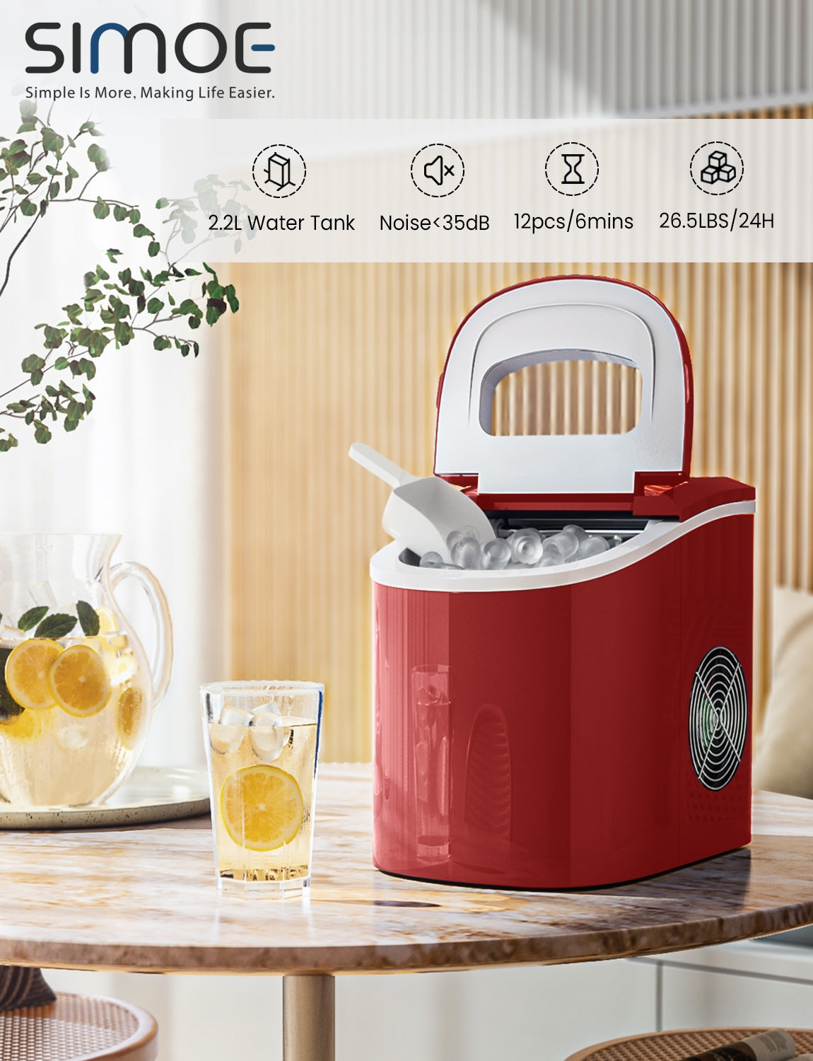 Mini Portable Compact Electric Ice Maker Machine-Red Kids Crystal