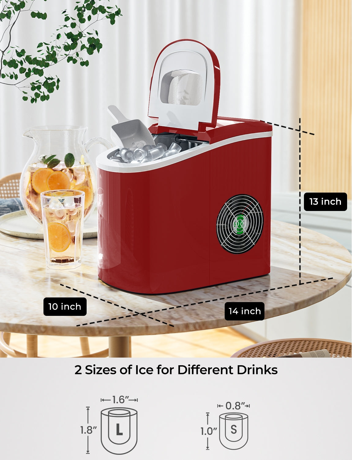 Mini Portable Compact Electric Ice Maker Machine-Red Kids Crystal