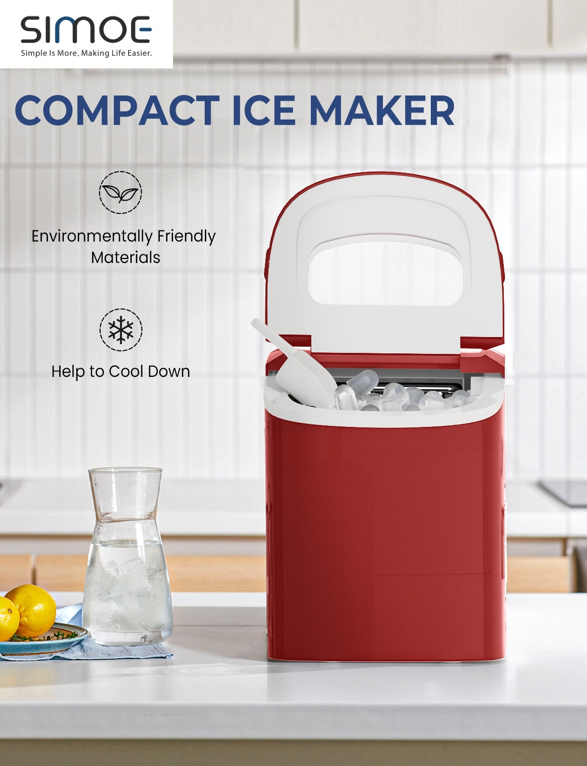 Mini Portable Compact Electric Ice Maker Machine-Red Kids Crystal