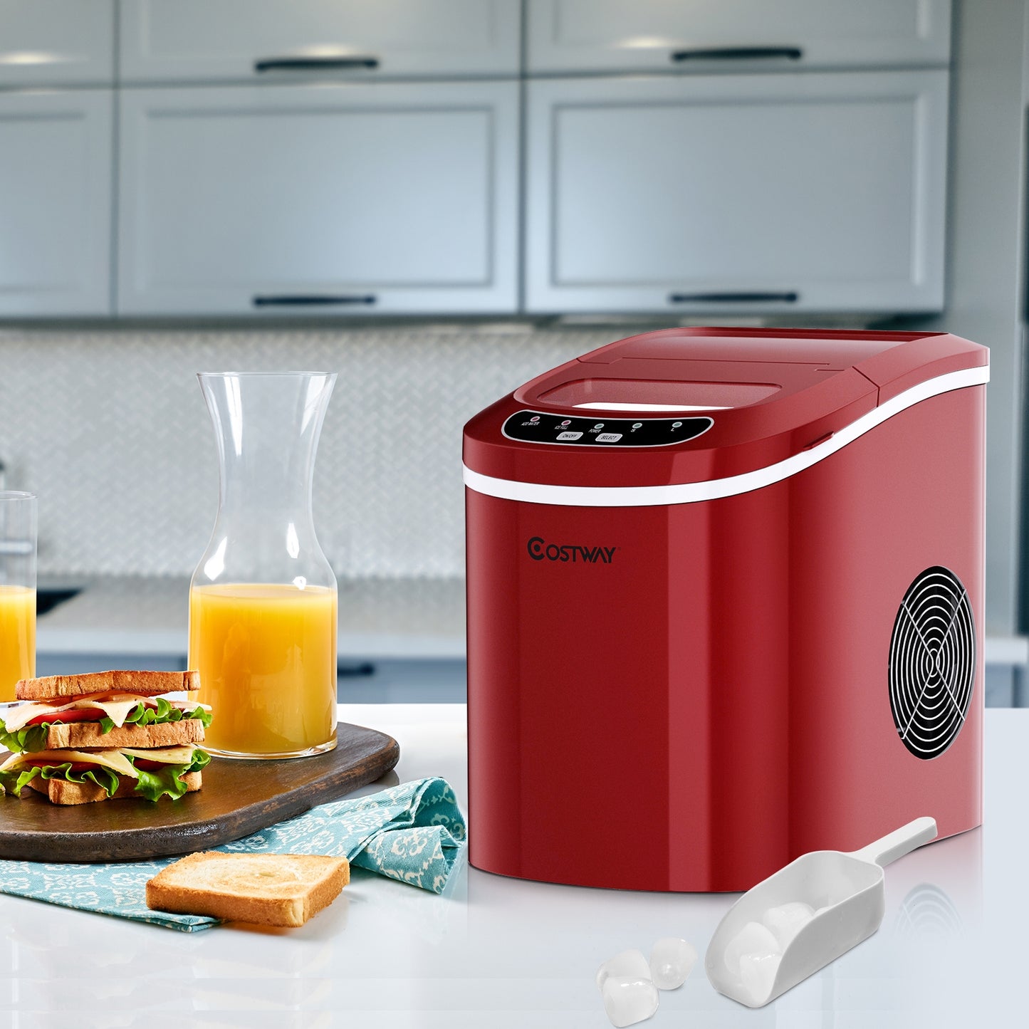 Mini Portable Compact Electric Ice Maker Machine-Red Kids Crystal