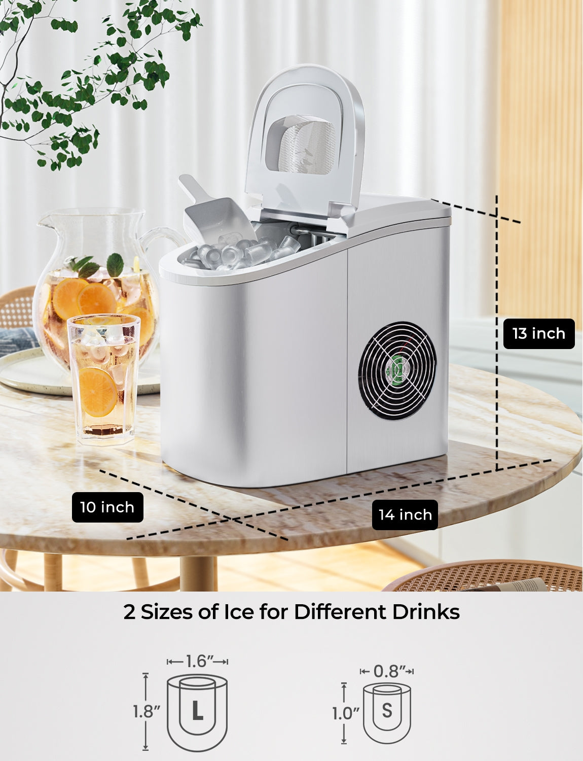 Mini Portable Compact Electric Ice Maker Machine-Silver Kids Crystal