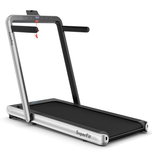 4.75HP 2 In 1 Folding Treadmill with Remote APP Control-Silver Kids Crystal