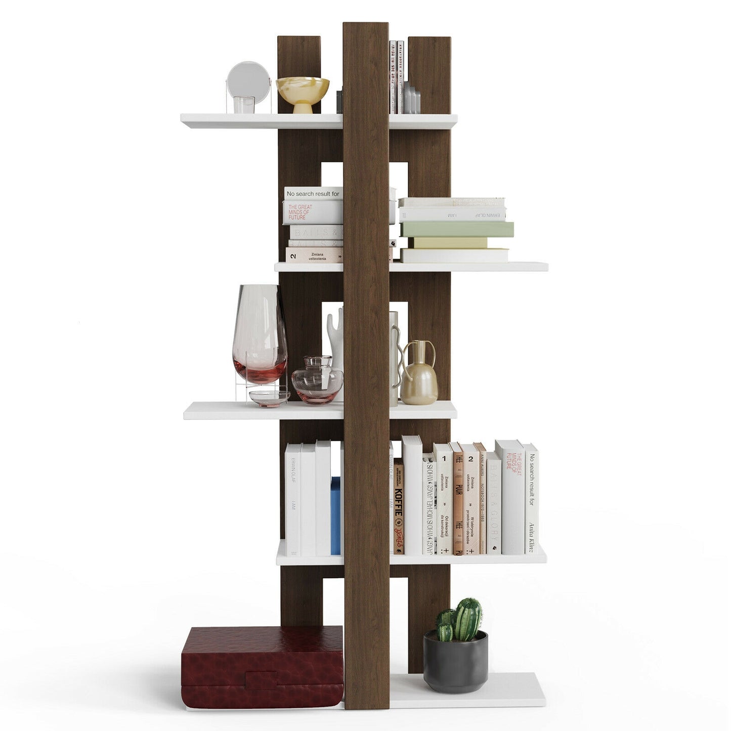 5-Tier Freestanding Bookshelf with Anti-Toppling Device Kids Crystal