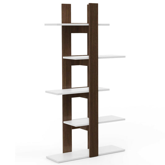 5-Tier Freestanding Bookshelf with Anti-Toppling Device Kids Crystal