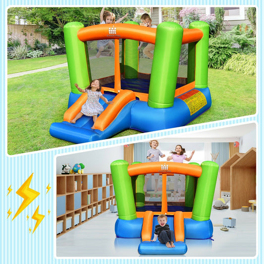 Kids Inflatable Bounce House without Blower for Indoor and Outdoor Kids Crystal