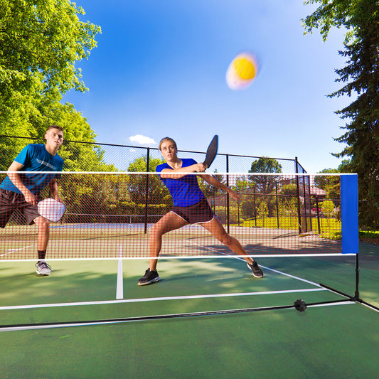 14 x 5 Feet Portable Beach Training Badminton Net with Carrying Bag Kids Crystal