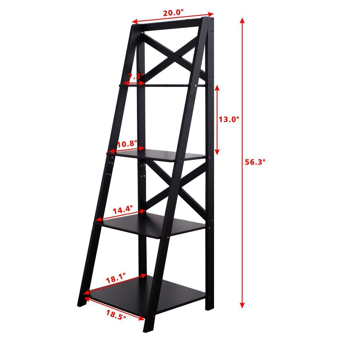 4-Tier Ladder Space-saving Bookshelf Kids Crystal