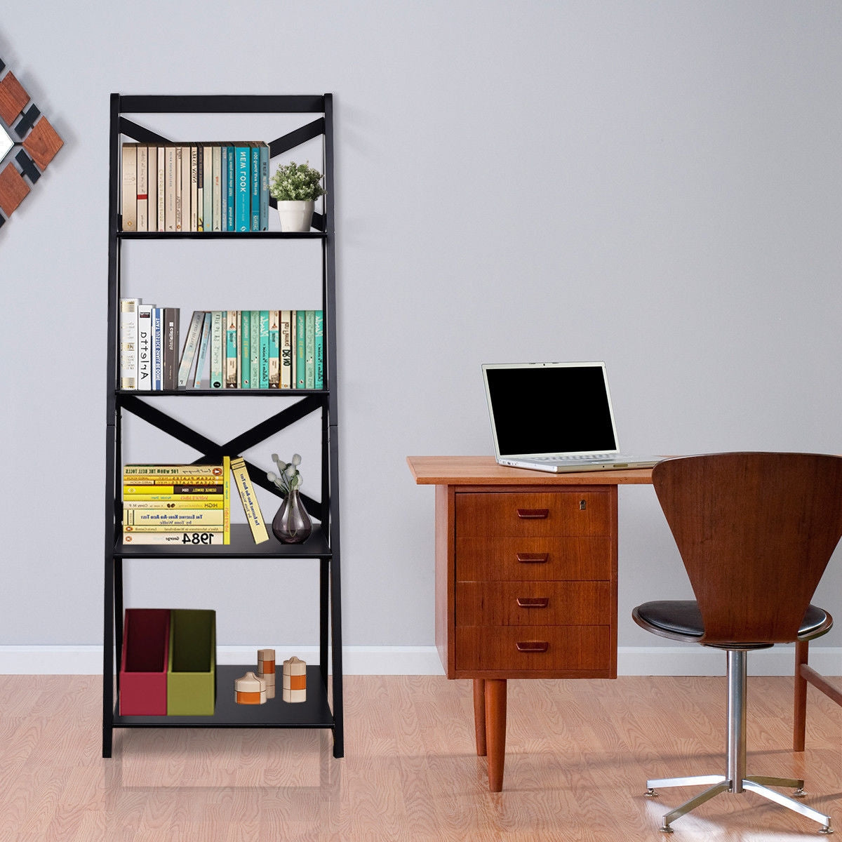 4-Tier Ladder Space-saving Bookshelf Kids Crystal