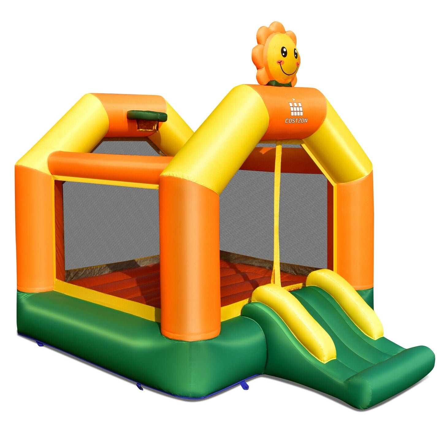 Kids Inflatable Bounce Jumping Castle House with Slide without Blower Kids Crystal
