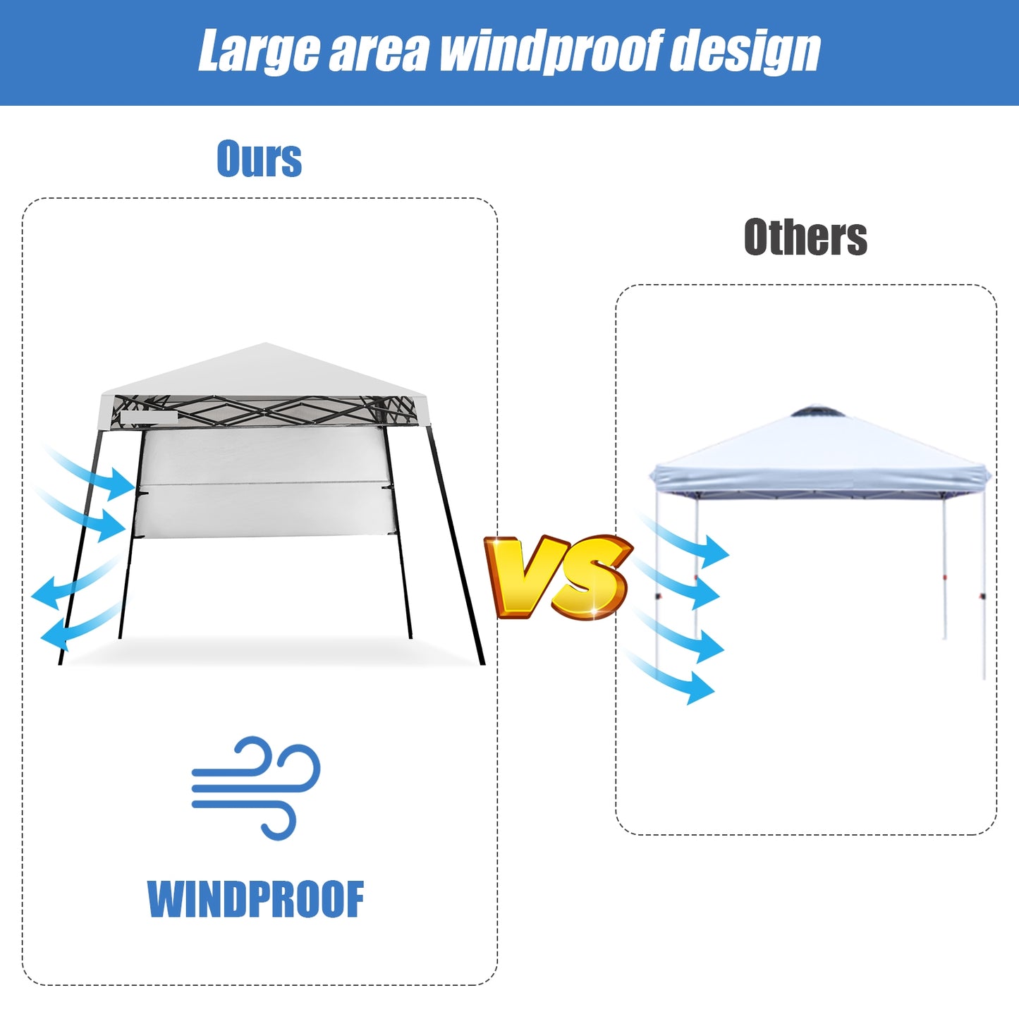 7 x 7 Feet Sland Adjustable Portable Canopy Tent with Backpack-White Kids Crystal