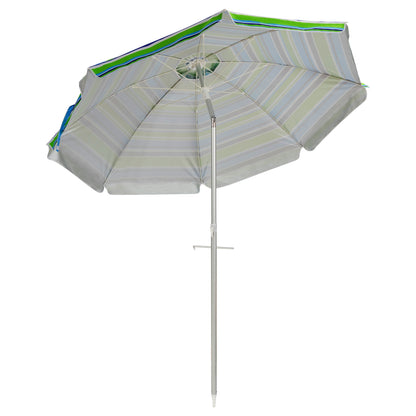 6.5 Feet Beach Umbrella with Sun Shade and Carry Bag without Weight Base-Green