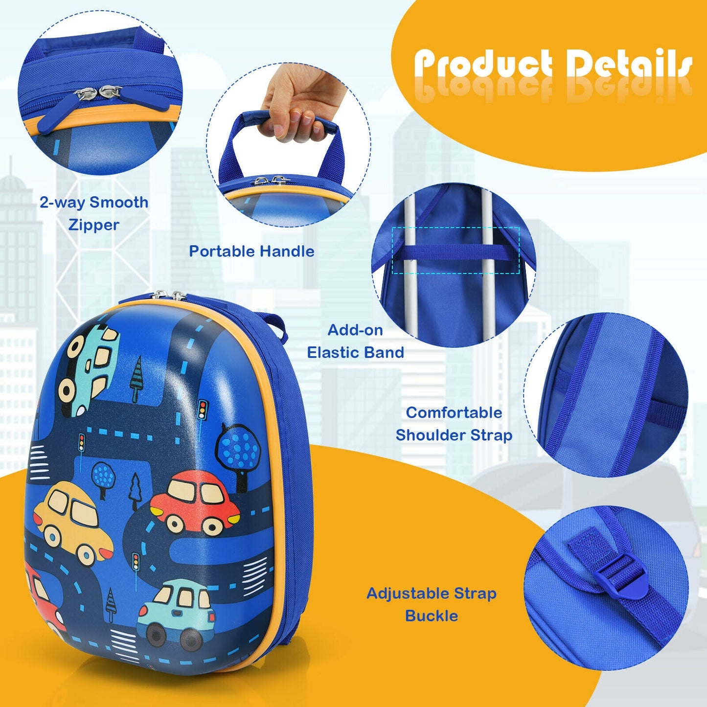 2 Pieces Kids Luggage Set with Backpack and Suitcase for Travel Kids Crystal