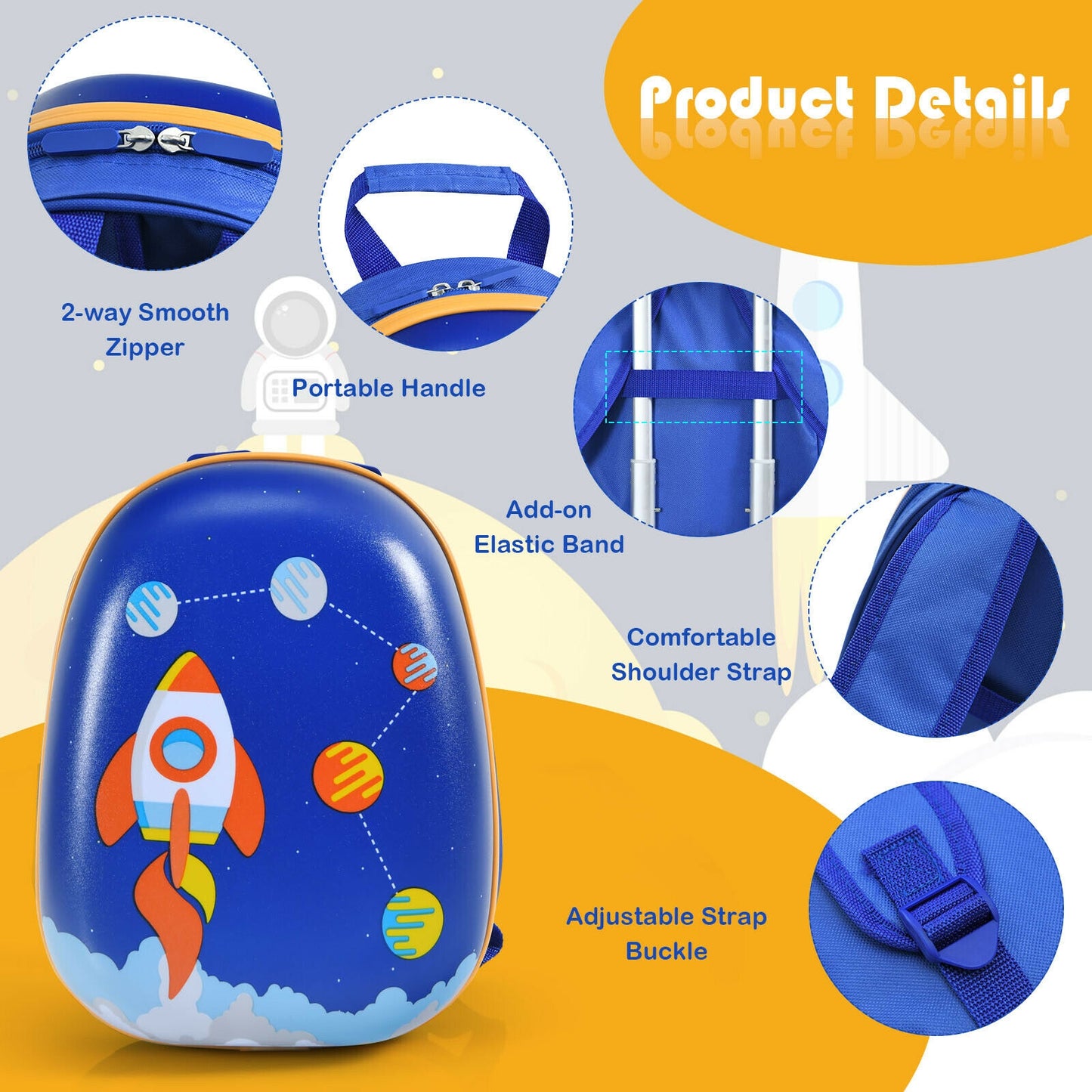 2 Pieces Kids Lightweight Luggage Set with Backpack and Suitcase for Travel Kids Crystal