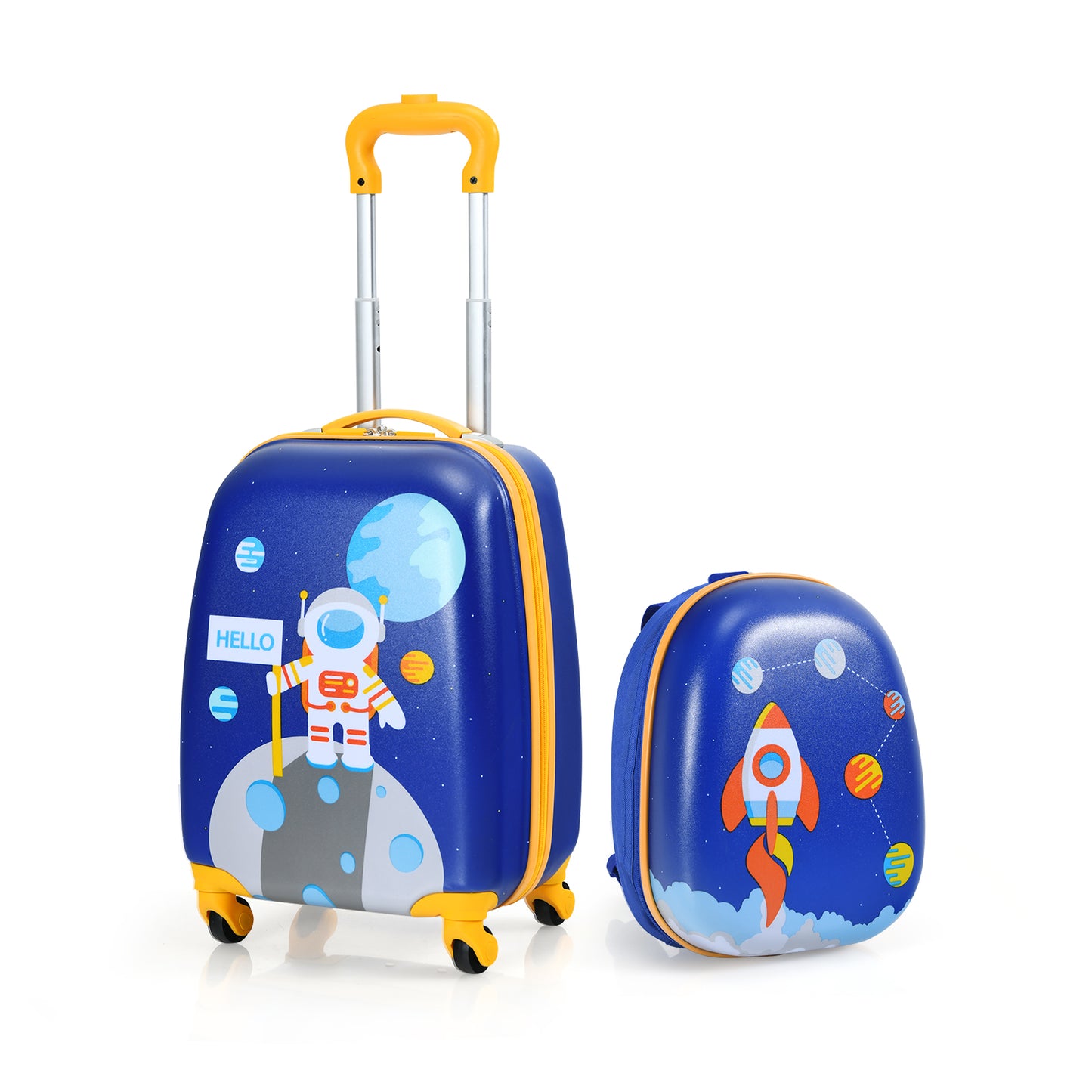 2 Pieces Kids Lightweight Luggage Set with Backpack and Suitcase for Travel Kids Crystal