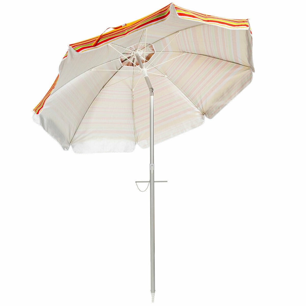 6.5 Feet Beach Umbrella with Sun Shade and Carry Bag without Weight Base-Orange Kids Crystal