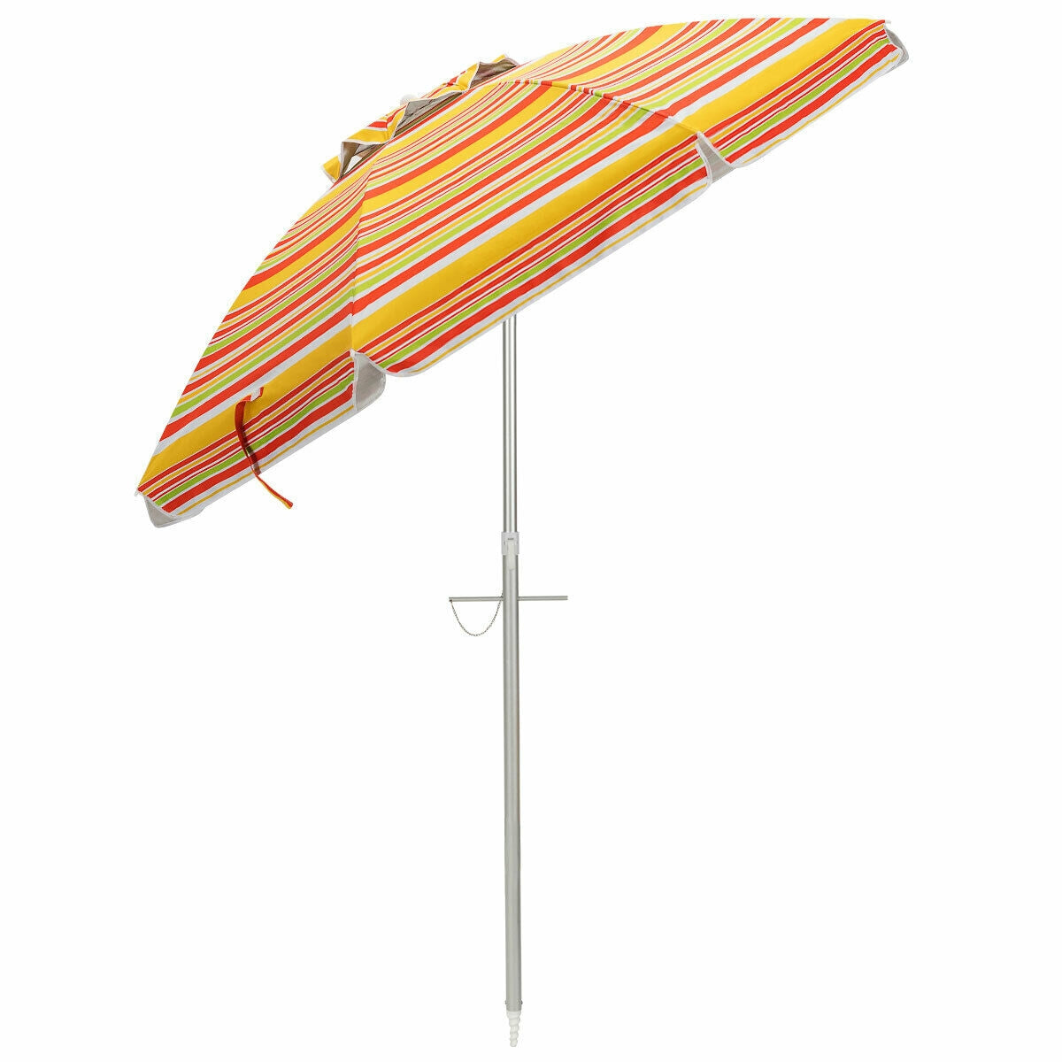 6.5 Feet Beach Umbrella with Sun Shade and Carry Bag without Weight Base-Orange Kids Crystal