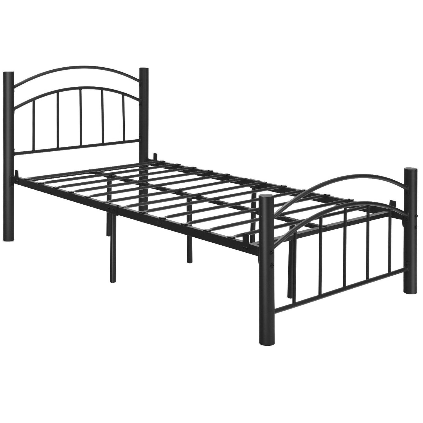 Modern Platform Bed with Headboard and Footboard-Twin size Kids Crystal